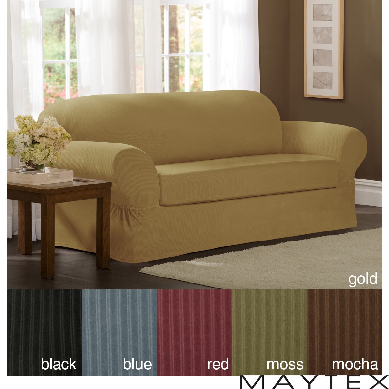 Maytex Collin 2 piece Loveseat Slipcover