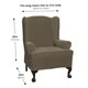 Maytex Collin Stretch Pinstripe 1 Piece Wing Chair Furniture Slipcover ...