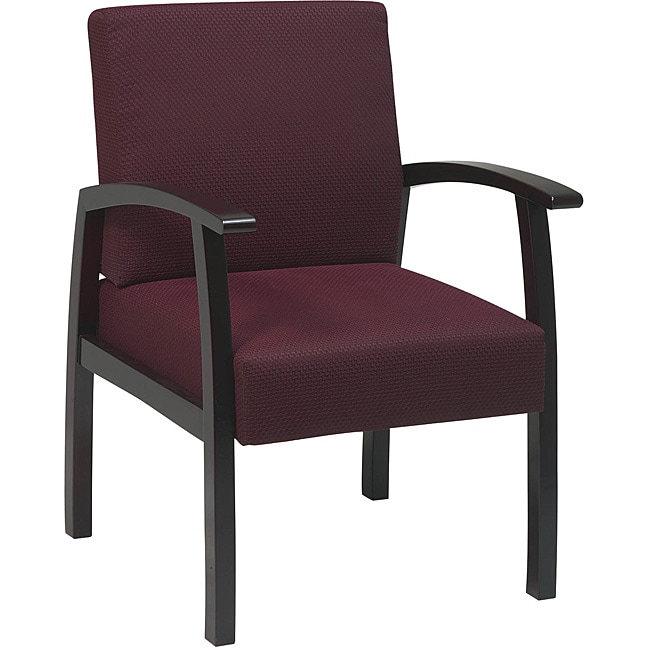 Office Star Ruby Fabric With Mahogany Wood Guest Chair