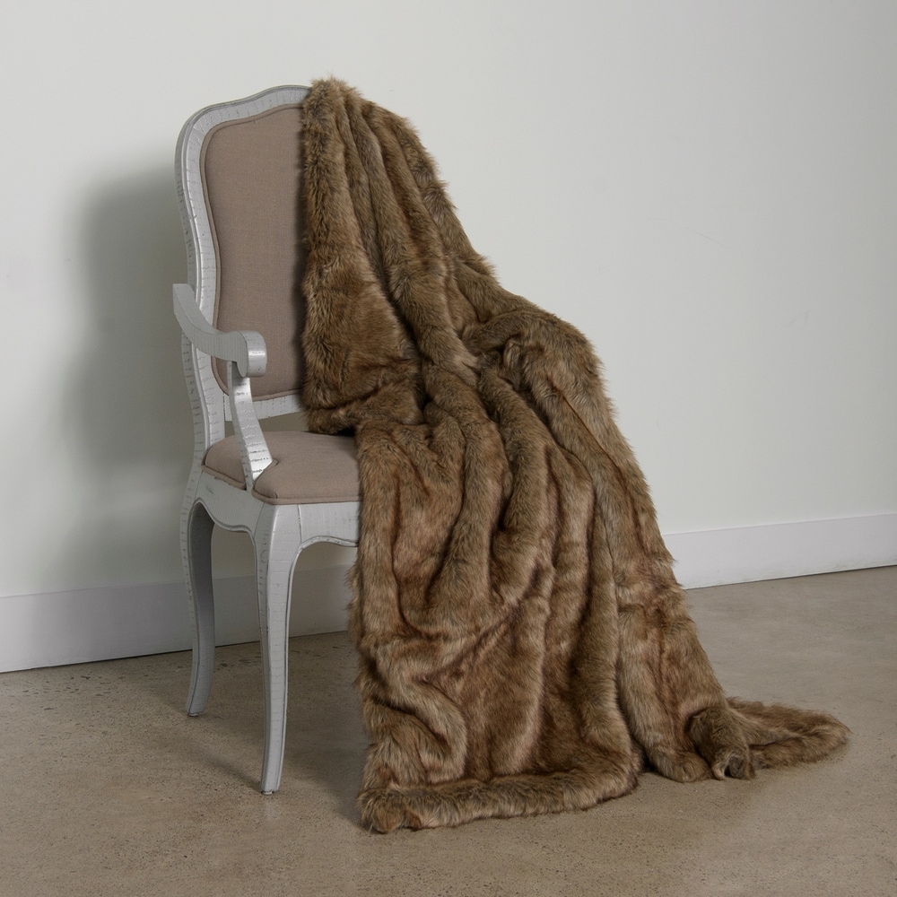 Chocolate Brown for sale online Dreamscene MTHCH100 King Size Luxury Faux Fur Throw Blanket 
