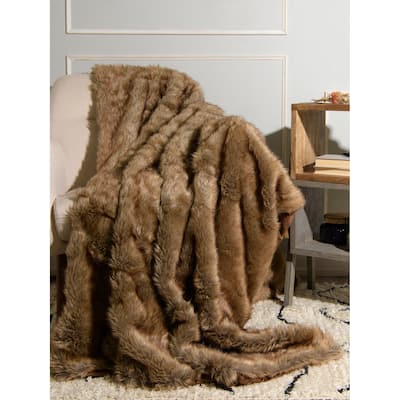 Aurora Home Oversized Faux-Fur Coyote Throw