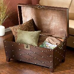 preview thumbnail 3 of 1, Clay Alder Home Hi-Line Nailhead Espresso Cocktail Table Trunk