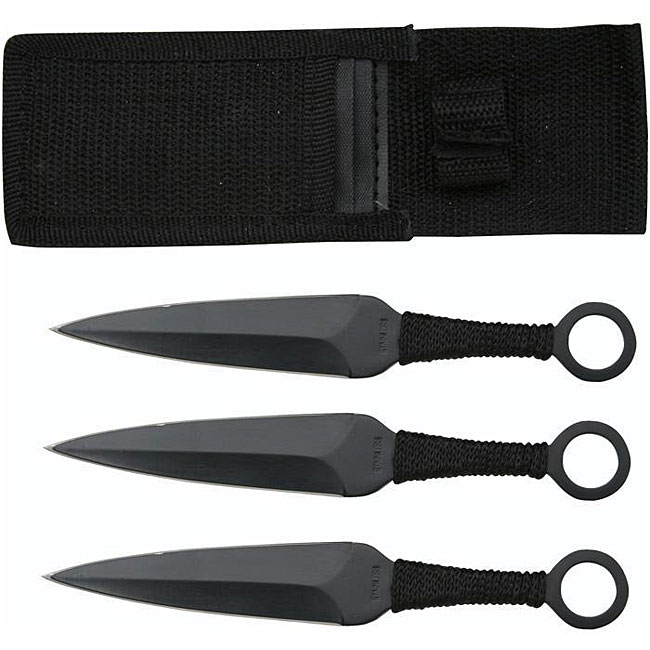 Ninja Steath Black Throwing Knives (set Of 3)