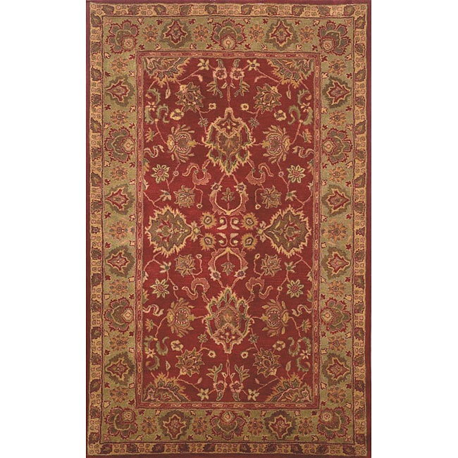 Petra Agra Red Wool Rug (36 X 56) (RedPattern OrientalTip We recommend the use of a non skid pad to keep the rug in place on smooth surfaces.All rug sizes are approximate. Due to the difference of monitor colors, some rug colors may vary slightly. Overs