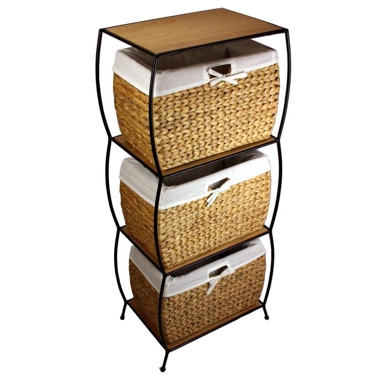 Rattan 3 Drawer File Cabinet Black Natural Letter 834205005306 Ebay