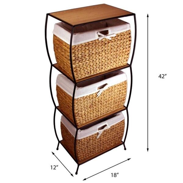 Shop Rattan 3 Drawer File Cabinet Free Shipping Today