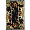 Safavieh Hand-hooked Roosters Black Wool Rug - 6' x 9'