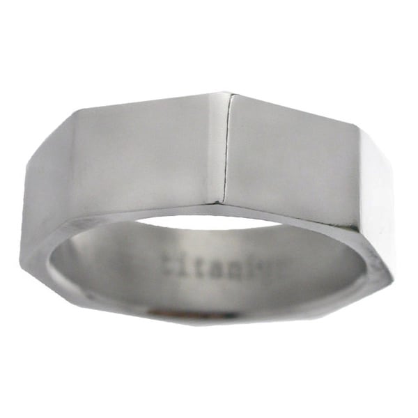 Mens Titanium Octagon shape Band