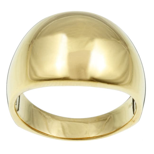 Shop Sterling Essentials 14K Gold over Silver Classic Dome Ring - Free ...