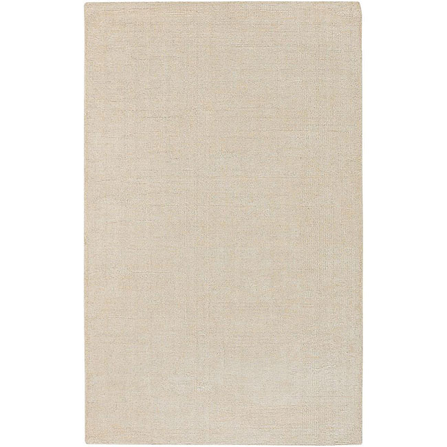 Hand woven White Wool Rug (2 X 3)