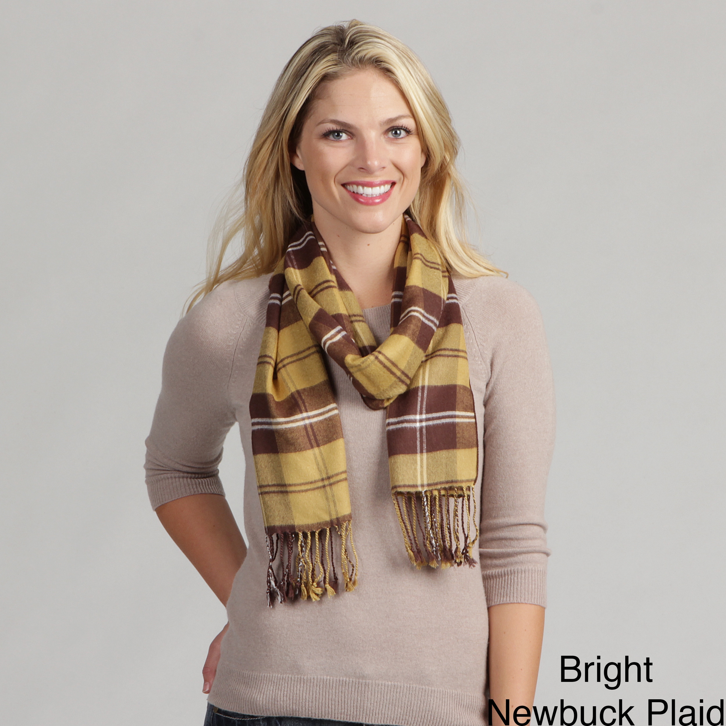 Cashmere Showroom Oversize Soft Viscose Brushed Plaid Scarf