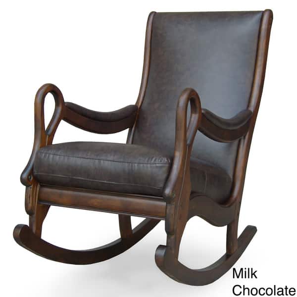 Shop Vintage Leather Rocking Chair Overstock 4144324
