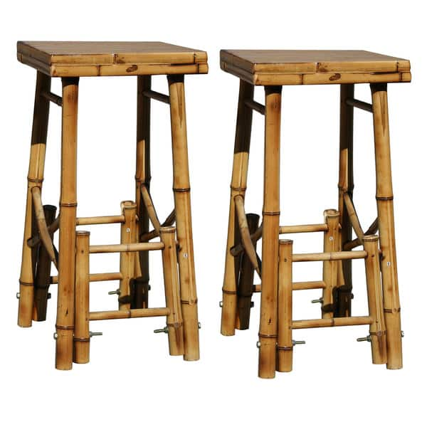 Buffalo Bamboo Bar Stools Set Of 2 Bed Bath And Beyond 4144387