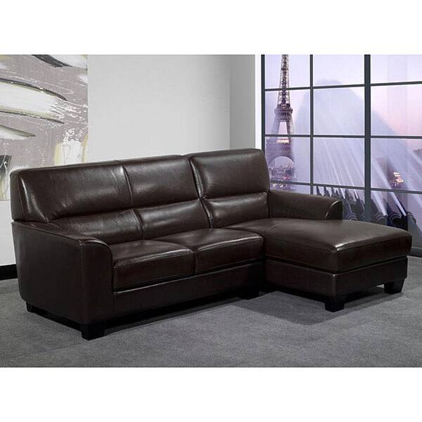 Pearce Dark Brown Leather Sectional Sofa Bed Bath & Beyond 4144455