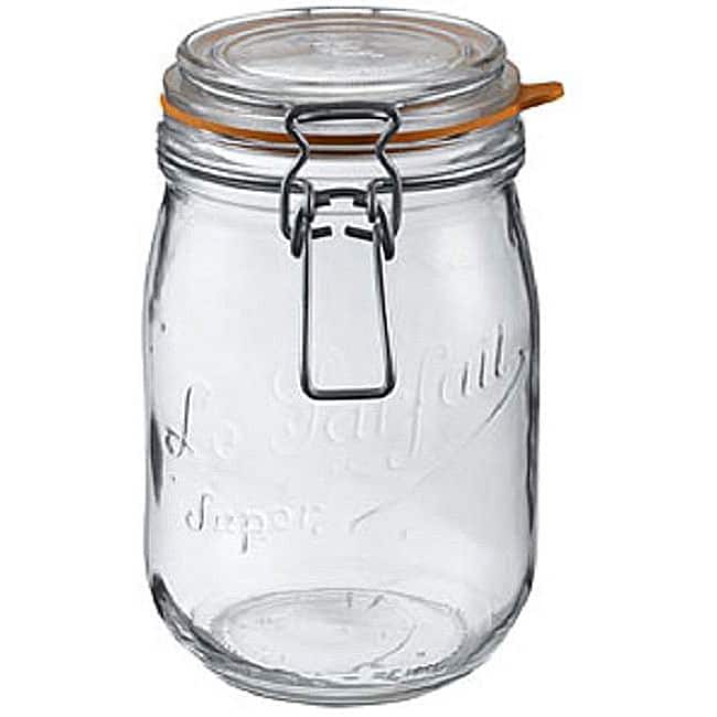 Le Parfait French Glass Complete 1 Liter Canning Jars (Set of 6)