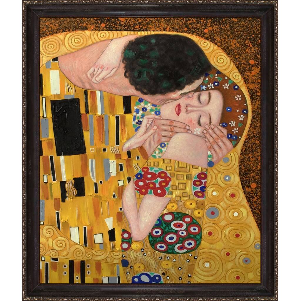 La Pastiche Klimt 'The Kiss' Hand-painted Reproduction Oil on Canvas Art