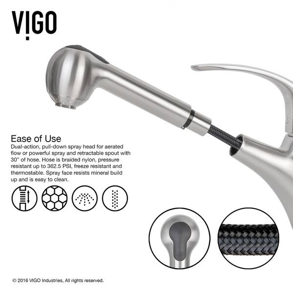 Shop Vigo Alexander Stainless Steel Pull Out Spray Kitchen Faucet