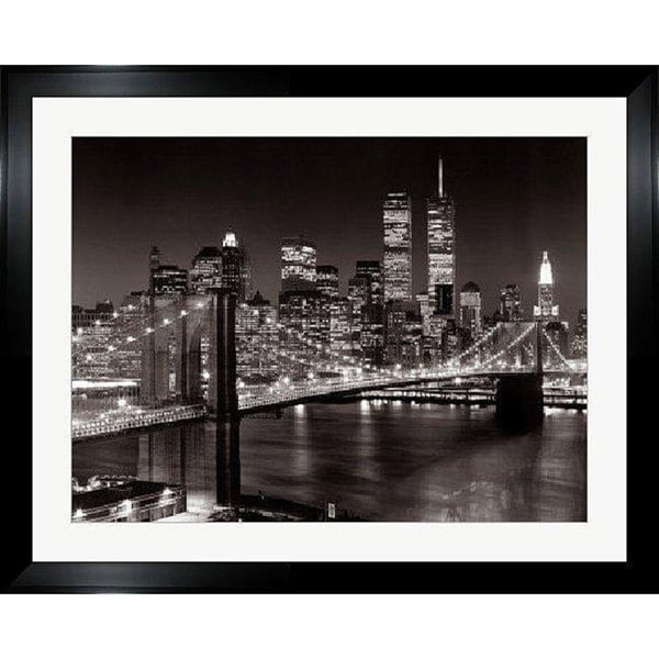 Shop Henri Silberman 'New York, New York, Brooklyn Bridge' Framed Art ...