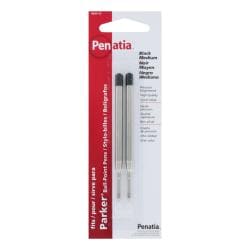 Penatia Black Medium Ballpoint Parker Pen Refills (Pack of 12) - Bed ...