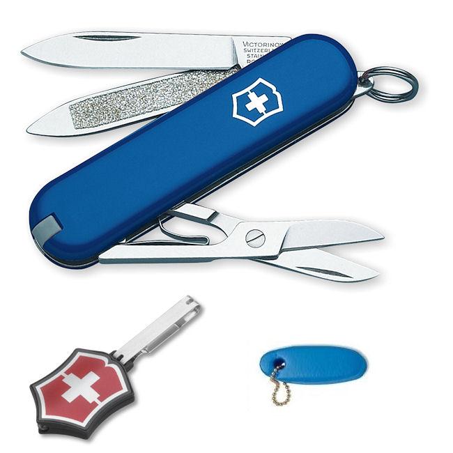 Blue Swiss Army Knife 3 piece Gift Set Victorinox Swiss Army Pocket Knives