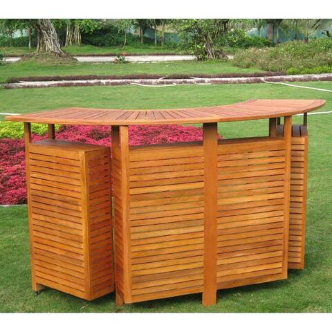 International Caravan Royal Tahiti Outdoor Balau Wood Folding Bar