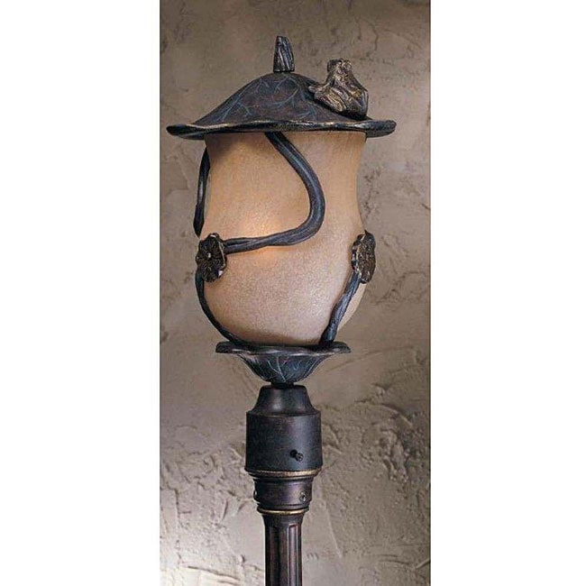 Outdoor Weathered Bronze 4 bulb Froggie Post