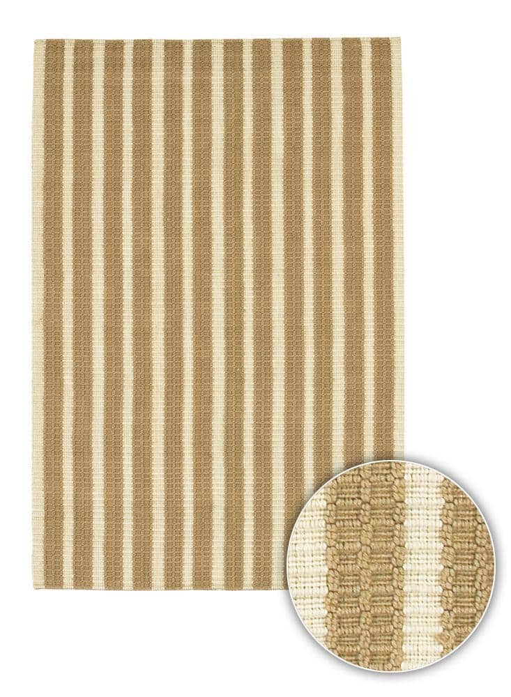 Hand-woven Tan/ White Jute Rug (2'6 x 7'6)
