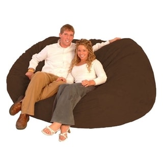 7.5-foot Soft Memory Foam Micro Suede Beanbag Chair Lounger - 15774678 ...