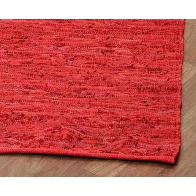 Red Matador Leather Chindi Rug