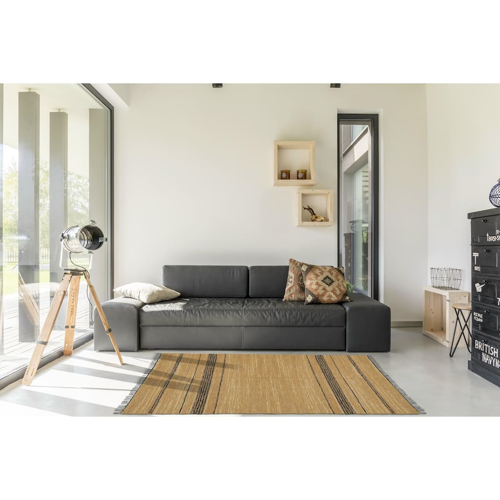 Tan Matador Leather Chindi Rug