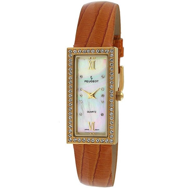 Shop Peugeot Women's Goldtone Crystal Accent Watch - Free Shipping ...