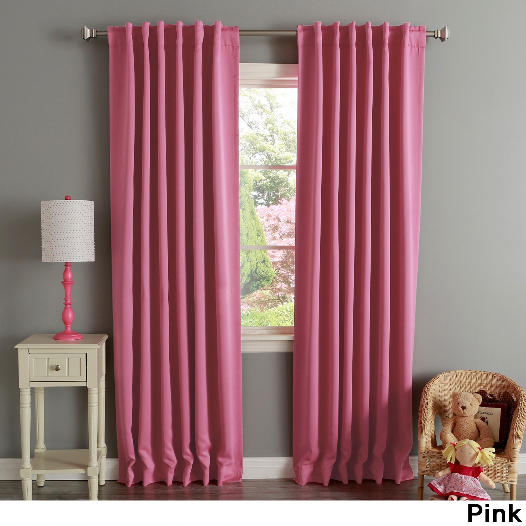 EID PURPLE HOT PINK Insulated Lined Blackout Grommet Window Curtain Panel PAIR 