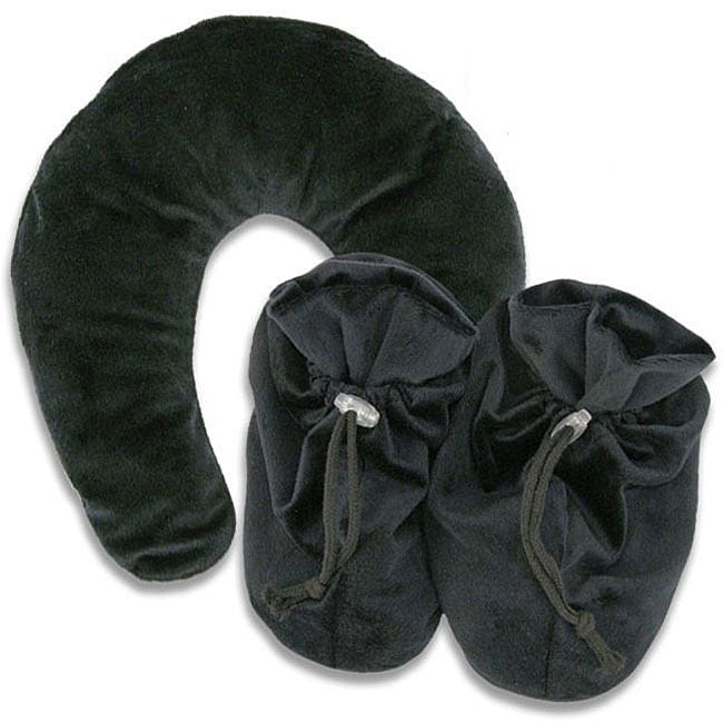 Soothera Black Therapeutic Hot/ Cold Neck Wrap And Spa Slippers