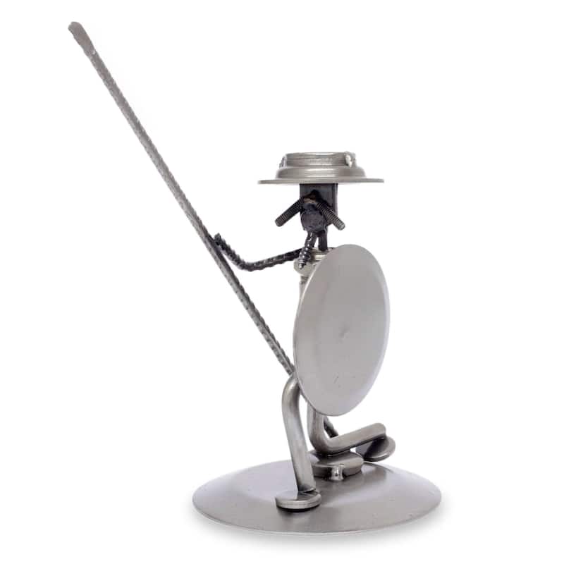 NOVICA Handmade Quixote in Love Recycled Auto Parts Statuette (Mexico)