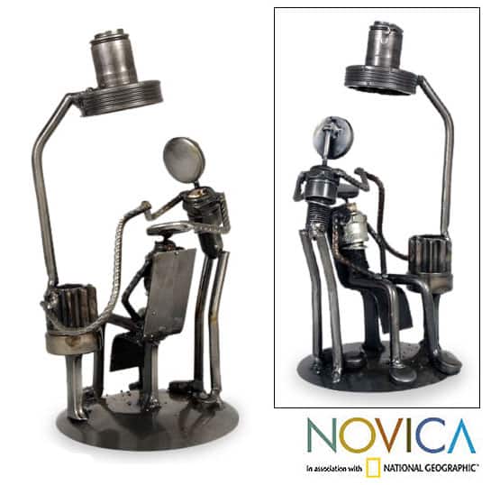 Handmade Recycled Auto Parts Rustic Root Canal Statuette (Mexico)