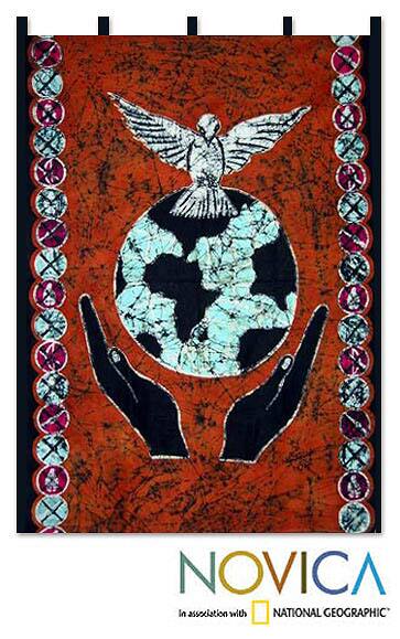 Batik 'Let Peace Reign' Wall Hanging (Ghana)