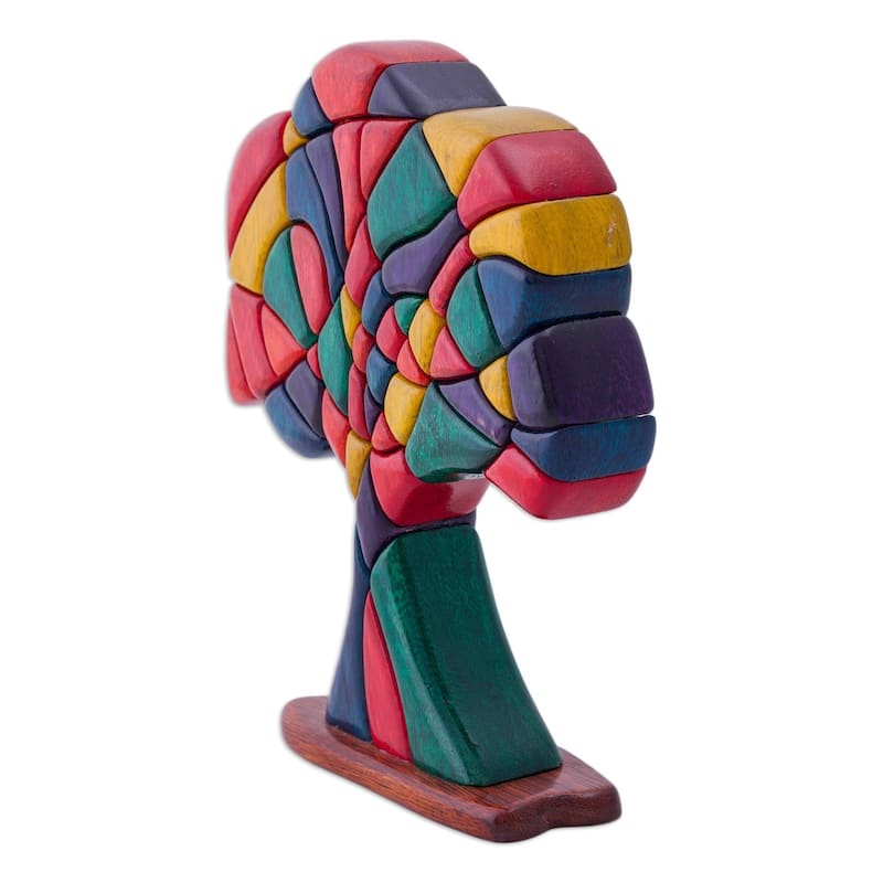 Handmade Tree of Life Cedar and Mahogany Wood Sculpture (Peru)
