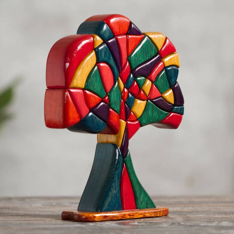 Handmade Tree of Life Cedar and Mahogany Wood Sculpture (Peru)