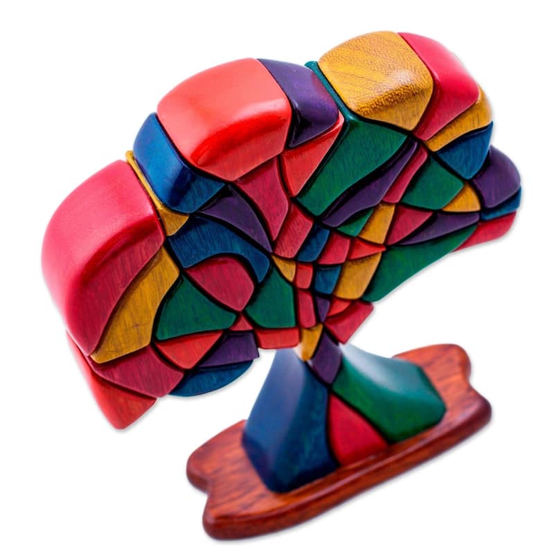 Handmade Tree of Life Cedar and Mahogany Wood Sculpture (Peru)