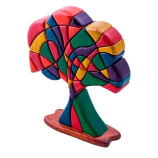 Handmade Tree of Life Cedar and Mahogany Wood Sculpture (Peru)