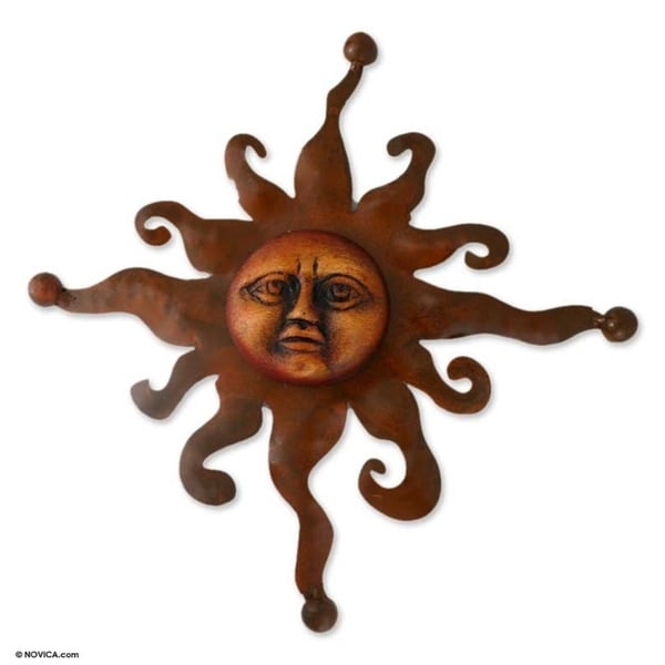 Eternal Sun Indoor Outdoor Patio Decorator Accent Rustic Brown Ceramic ...