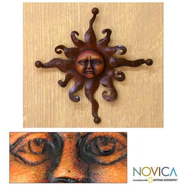 Iron and Ceramic Eternal Sun Wall Adornment (Mexico)