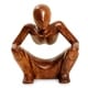 preview thumbnail 1 of 1, NOVICA Handmade Seated Man Modern Wood Sculpture (Indonesia) - 8.25" H x 7" W x 2.8" D Brown