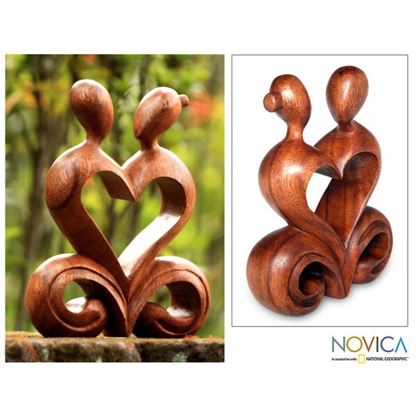Wood 'One Heart' Sculpture (Indonesia) - Overstock Shopping - Big ...