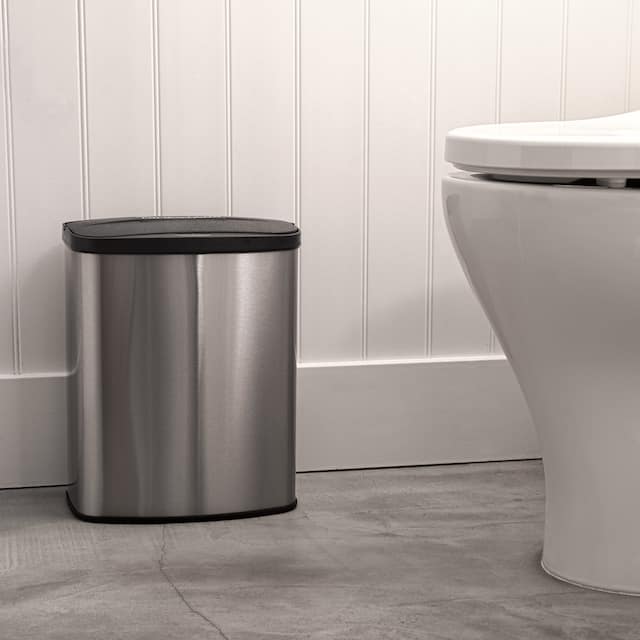 Motion Sensor Stainless Steel 2-in-1 Combo Bathroom/ Kitchen Trash Can Set