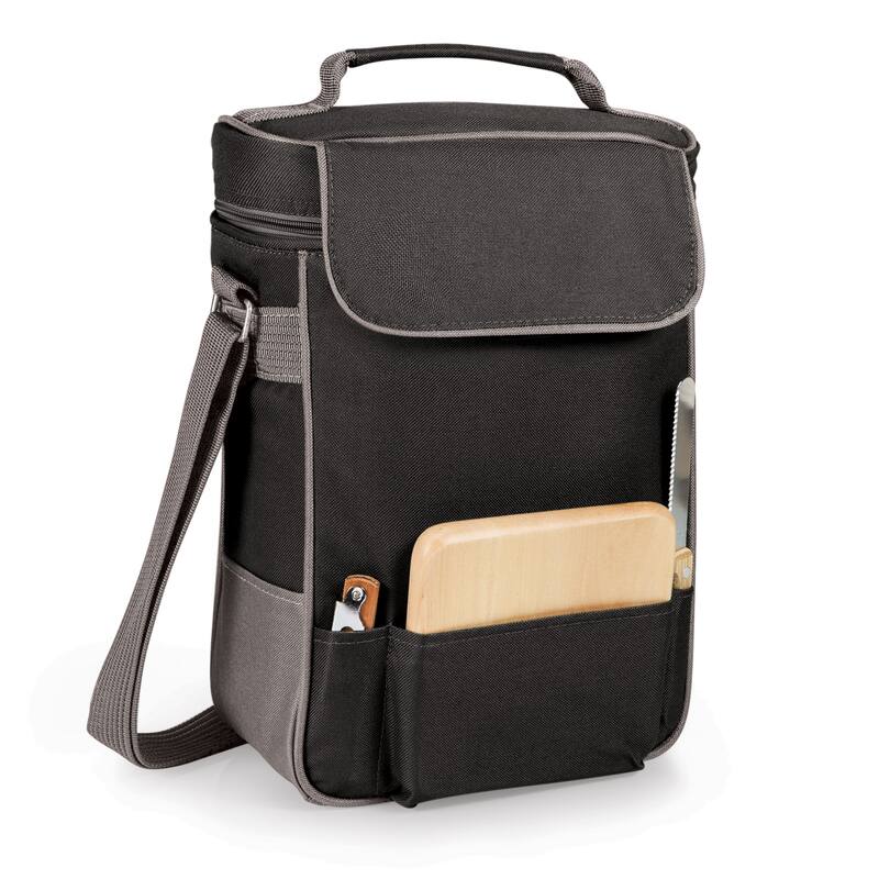 Picnic Time 'Duet' Black/ Grey Wine and Cheese Tote