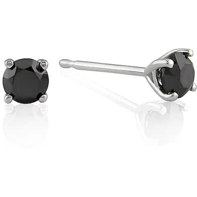 Miadora 14k White Gold 1/2ct TDW Black Diamond Studs