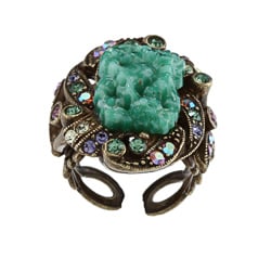 Shop Sweet Romance Art Deco Vintage Green Glass Ring - Free Shipping