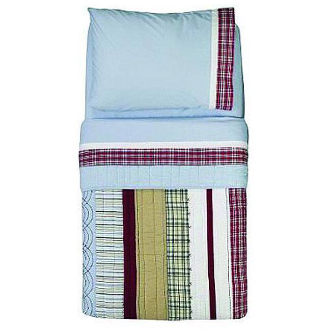Bacati Stripes and Plaids 4-piece Toddler Bedding Set