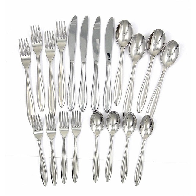 Shop Ginkgo Fontur Satin 18/10 Stainless 20piece Place Setting Free